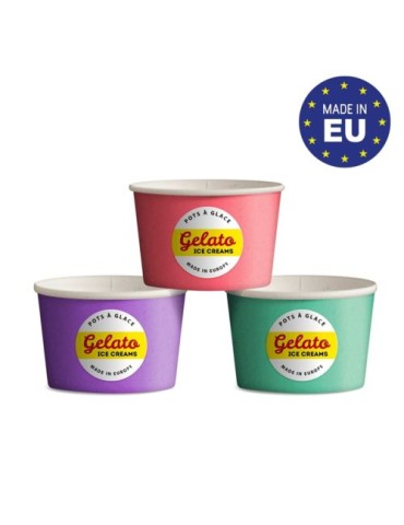Pot à glace en carton Matières : carton Couleurs : blanc