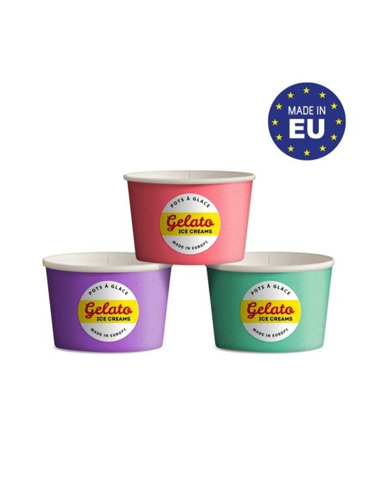 Pot à glace en carton Matières : carton Couleurs : blanc