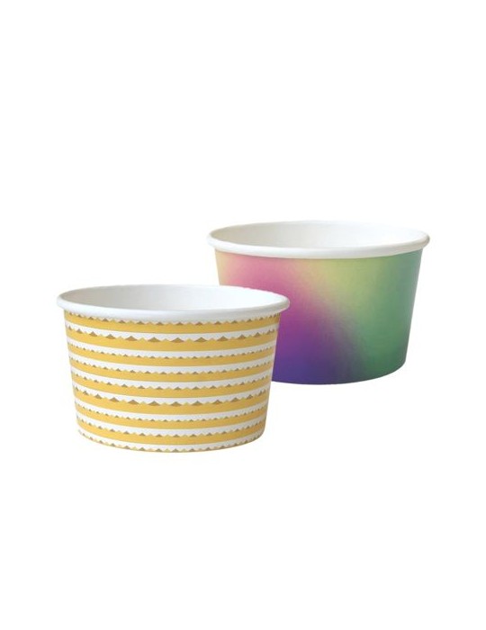 Pot à glace en carton Matières : carton Couleurs : blanc personnalisable avec votre logo