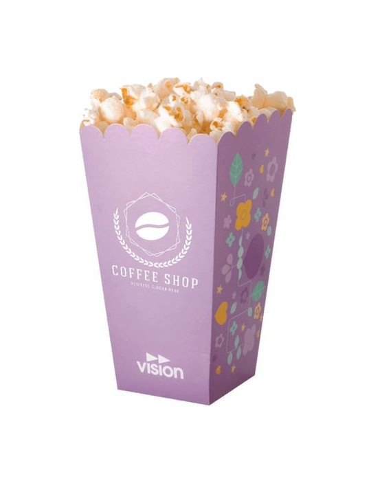 Pot à popcorn (grand) Matières : carton Couleurs : blanc cadeau entreprise pas cher