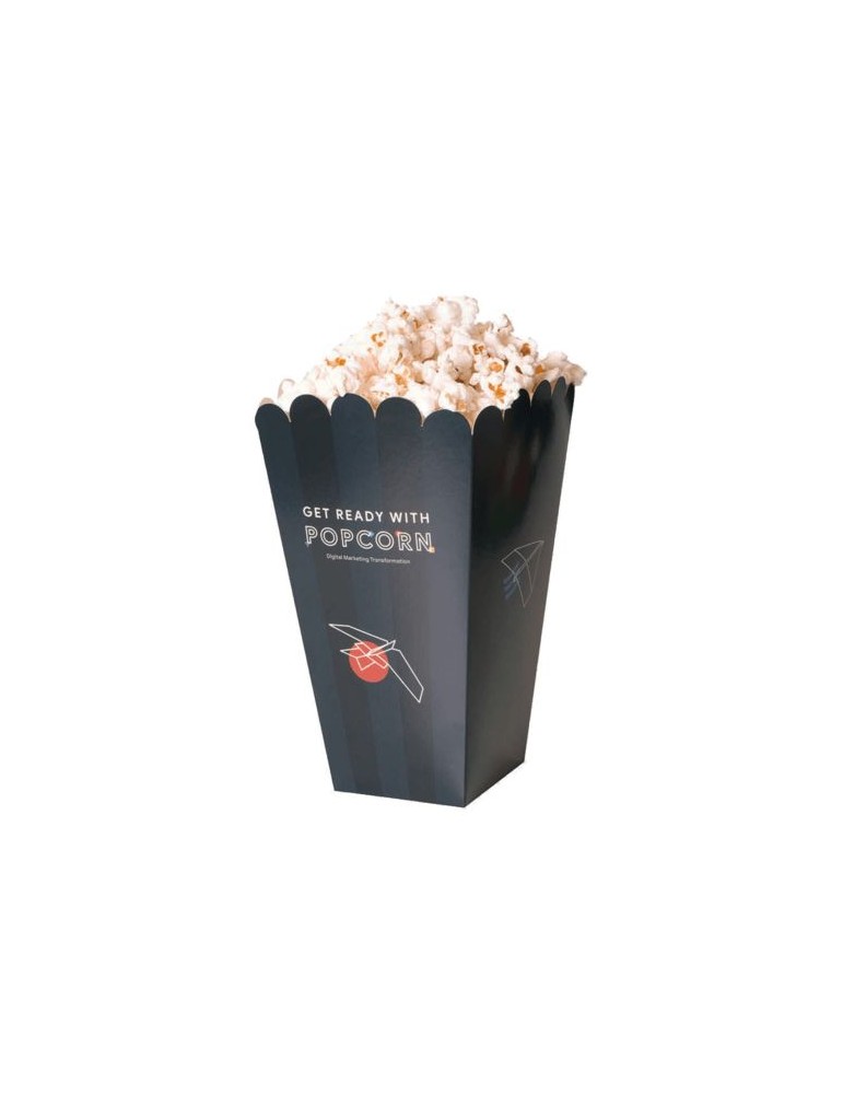 Pot à popcorn (grand) Matières : carton Couleurs : blanc goodies publicitaire événementiel