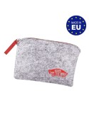 Pochette cosmétiques en feutrine Matières : PET recyclé Couleurs : gris chiné