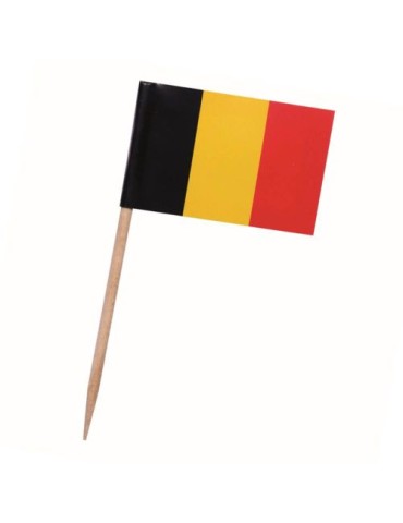 Pique drapeau Belgique Matières : papier Couleurs : blanc