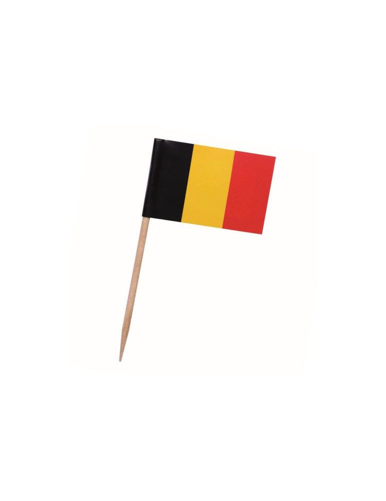 Pique drapeau Belgique Matières : papier Couleurs : blanc