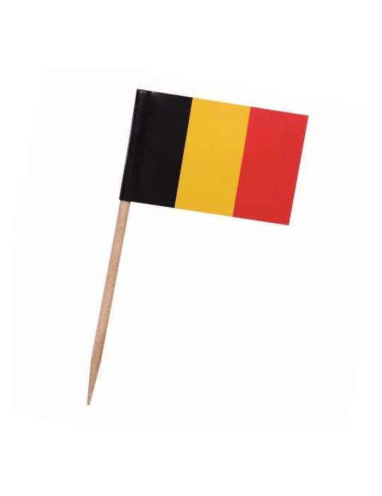 Pique drapeau Belgique Matières : papier Couleurs : blanc