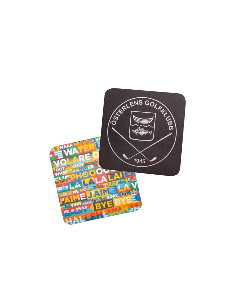 Sous-bock classique express Matières : carton Couleurs : blanc personnalisable avec votre logo