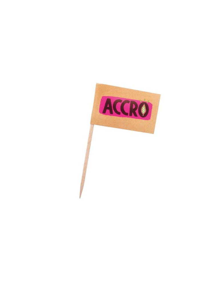 Pique cocktail mini drapeau Matières : papier Couleurs : blanc personnalisable avec votre logo