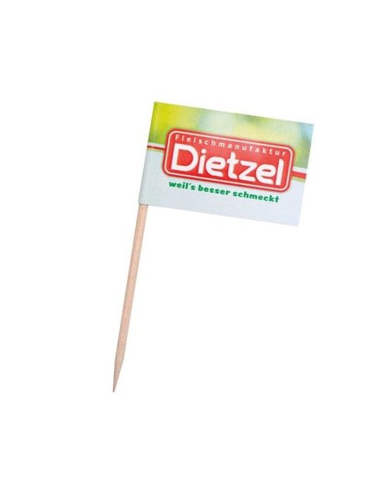 Pique cocktail mini drapeau Matières : papier Couleurs : blanc goodies publicitaire événementiel