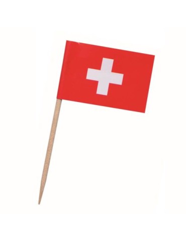 Pique drapeau Suisse Matières : papier Couleurs : blanc