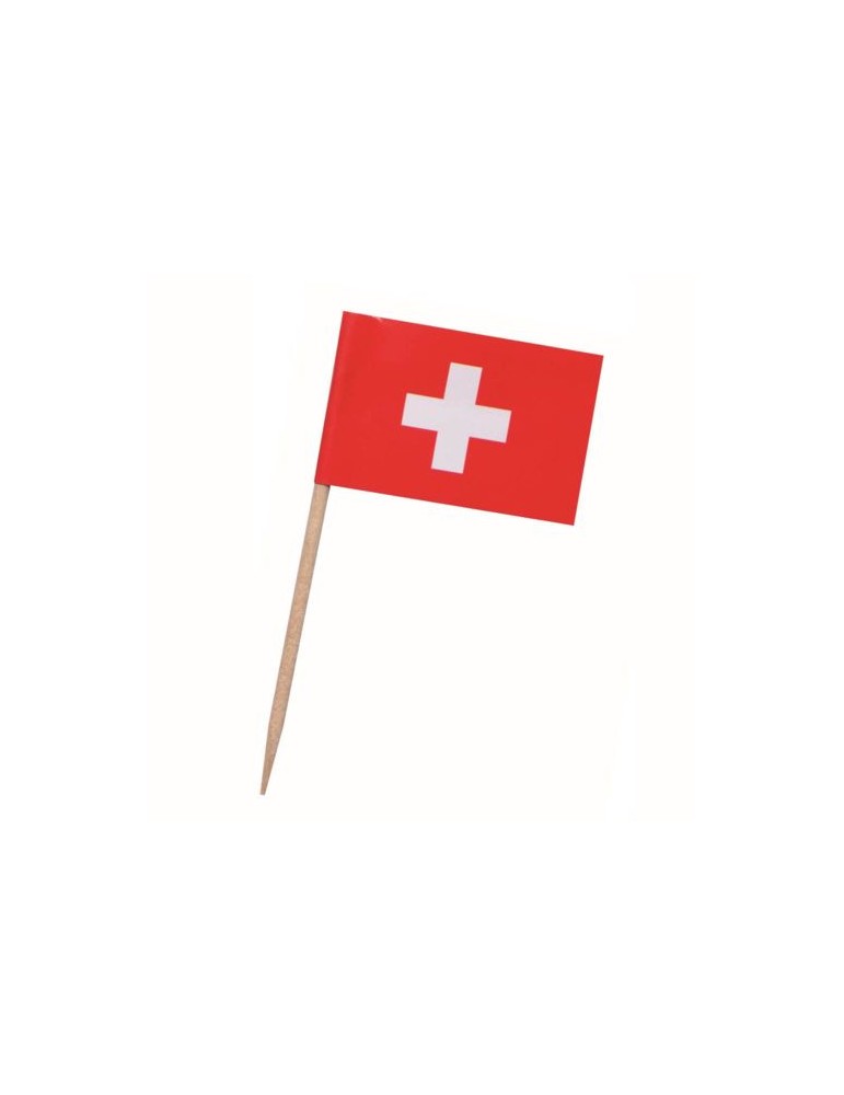 Pique drapeau Suisse Matières : papier Couleurs : blanc