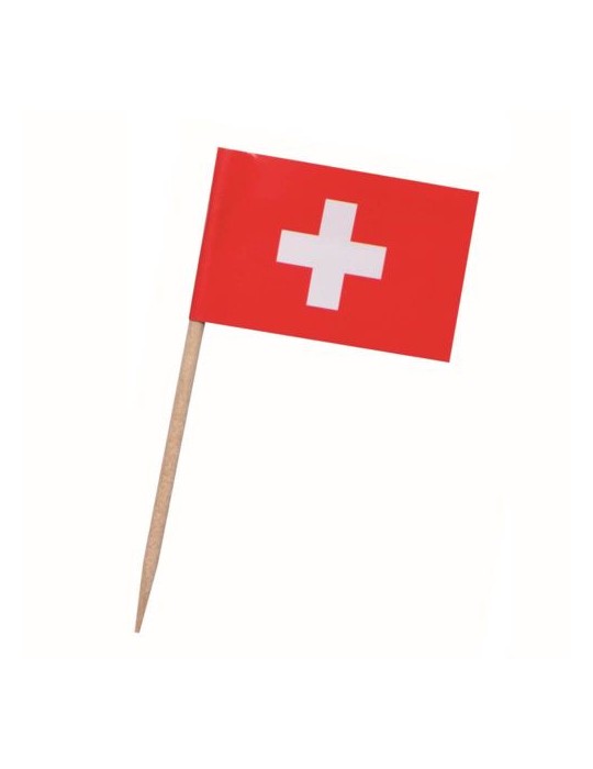 Pique drapeau Suisse Matières : papier Couleurs : blanc