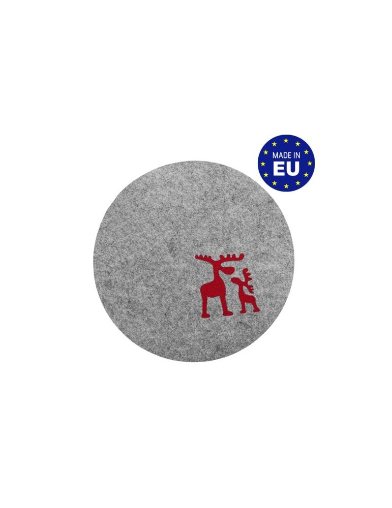 Sous-bock en feutrine Matières : PET recyclé Couleurs : gris chiné