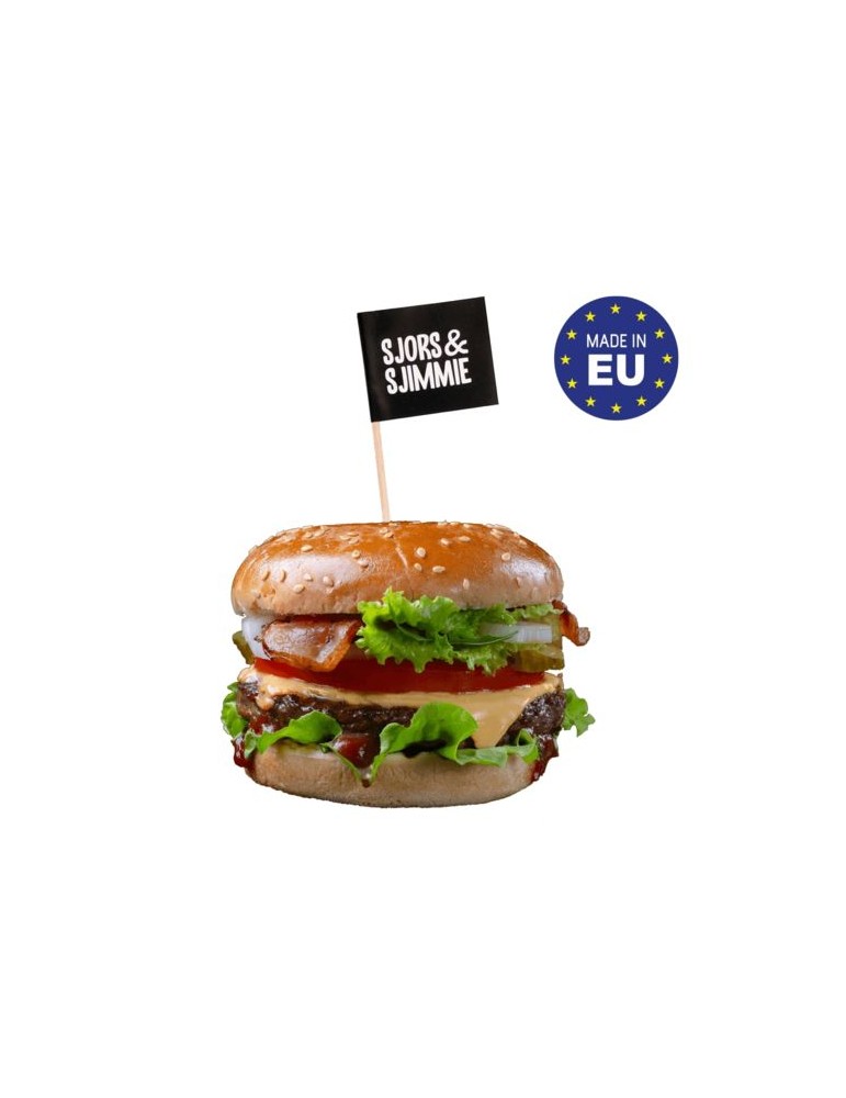 Pique burger mini drapeau Matières : papier Couleurs : blanc