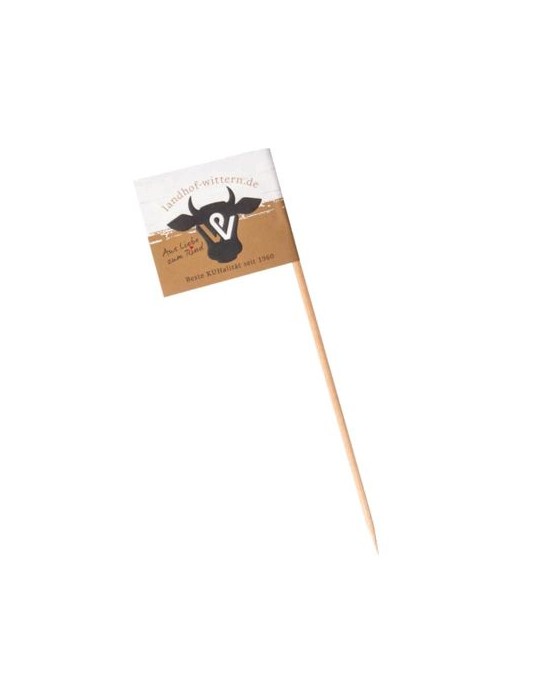 Pique burger mini drapeau Matières : papier Couleurs : blanc cadeau entreprise pas cher