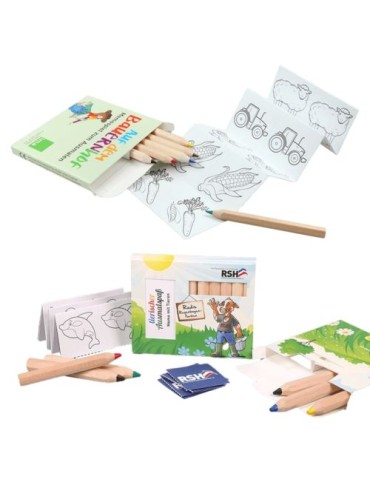 Set 6 crayons avec jeu de mémo à colorier 2