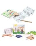 Set 6 crayons avec jeu de mémo à colorier Matières : bois Couleurs : naturel personnalisable avec votre logo