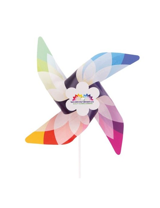 Petit moulin à vent en papier Matières : papier Couleurs : blanc personnalisable avec votre logo