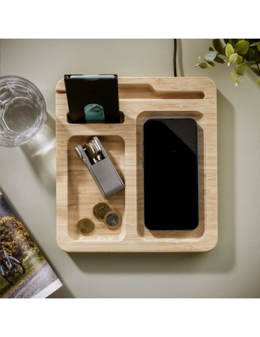 Walter Bamboo Single Dock 15W organisateur et chargeur