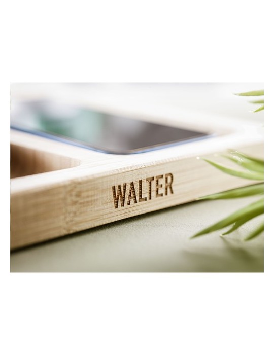 Walter Bamboo Single Dock 15W organisateur et chargeur