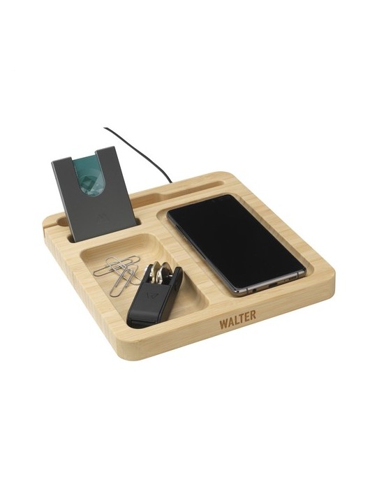 Walter Bamboo Single Dock 15W organisateur et chargeur