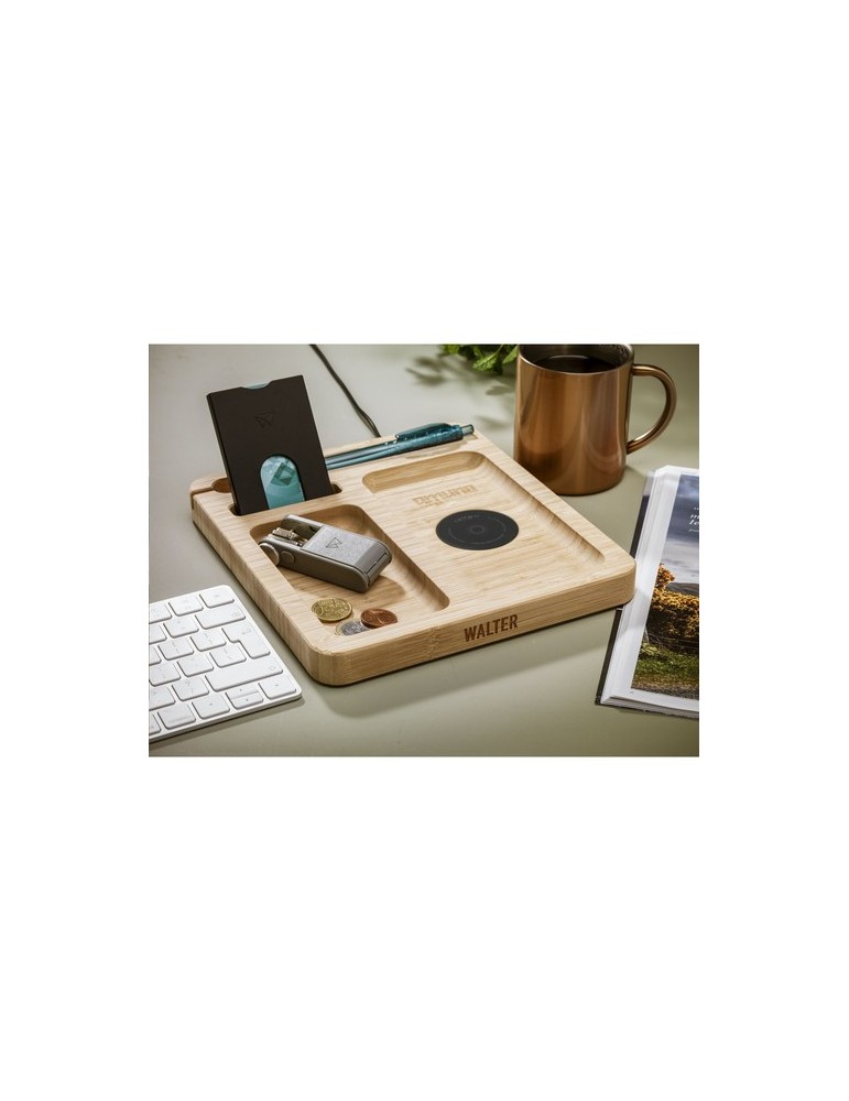 Walter Bamboo Single Dock 15W organisateur et chargeur