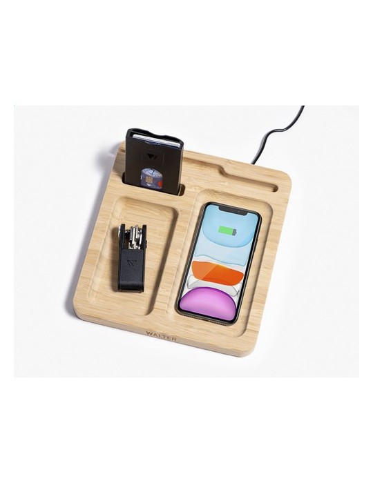 Walter Bamboo Single Dock 15W organisateur et chargeur