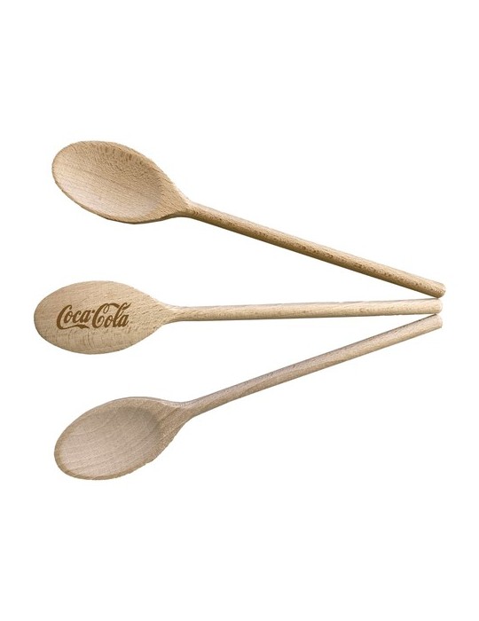 Cuillère en bois ovale Matières : bois Couleurs : naturel personnalisable avec votre logo