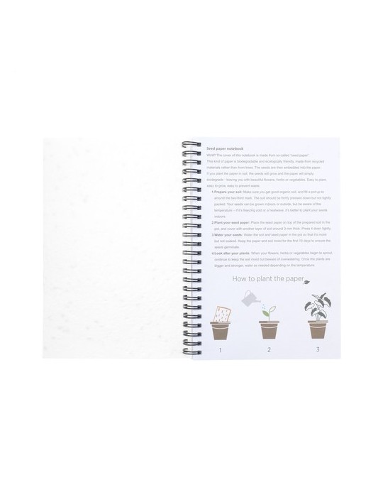 Seed Paper Notebook A5 bloc-notes
