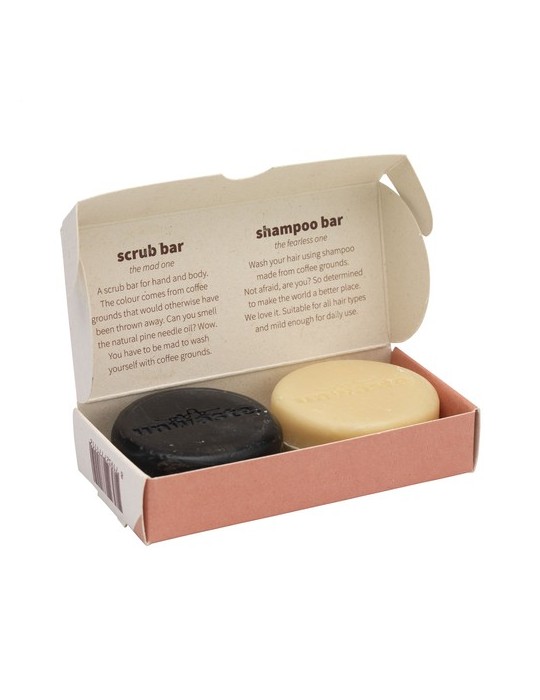 Unwaste Duopack Scrub & Shampoo bar Koffieolie