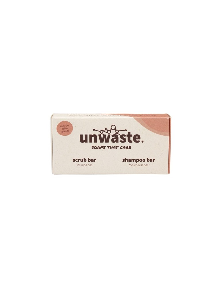 Unwaste Duopack Scrub & Shampoo bar Koffieolie