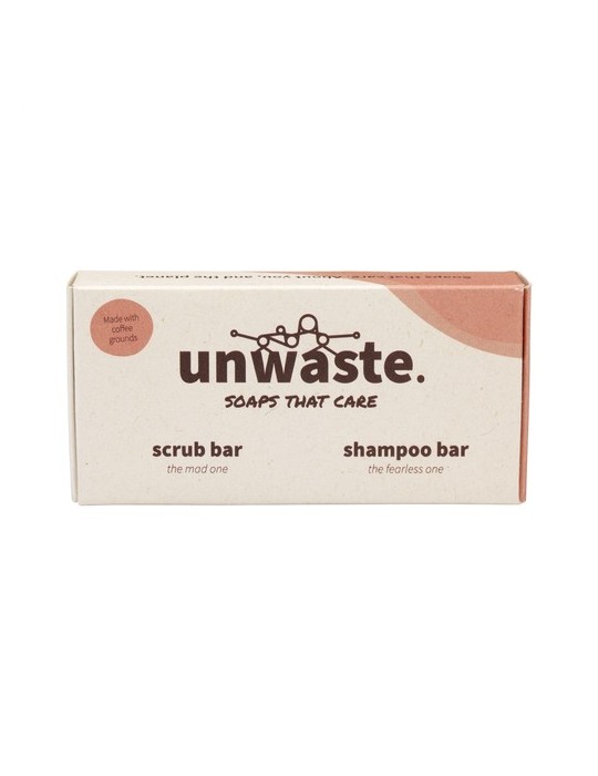 Unwaste Duopack Scrub & Shampoo bar Koffieolie