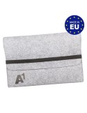 Pochette ordinateur simple en feutrine Matières : PET recyclé Couleurs : gris chiné