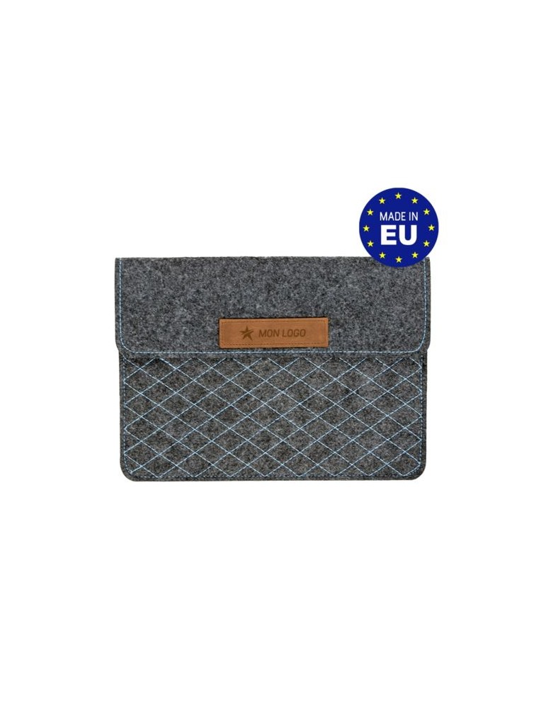 Pochette ordinateur portable feutrine Matières : PET recyclé Couleurs : gris chiné