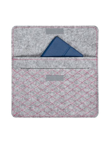 Pochette ordinateur portable feutrine Matières : PET recyclé Couleurs : gris chiné 2