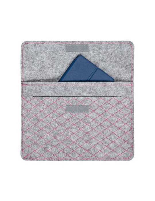 Pochette ordinateur portable feutrine Matières : PET recyclé Couleurs : gris chiné personnalisable avec votre logo