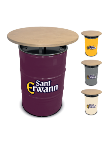 Un baril en couleur avec un couvercle en bois