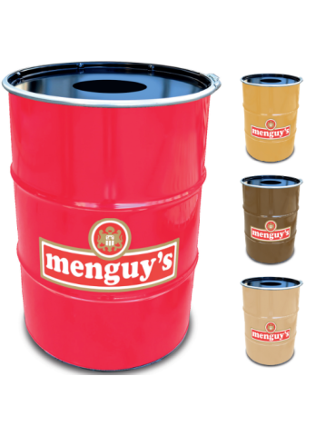 Baril avec un couvercle percé coloré avec impression