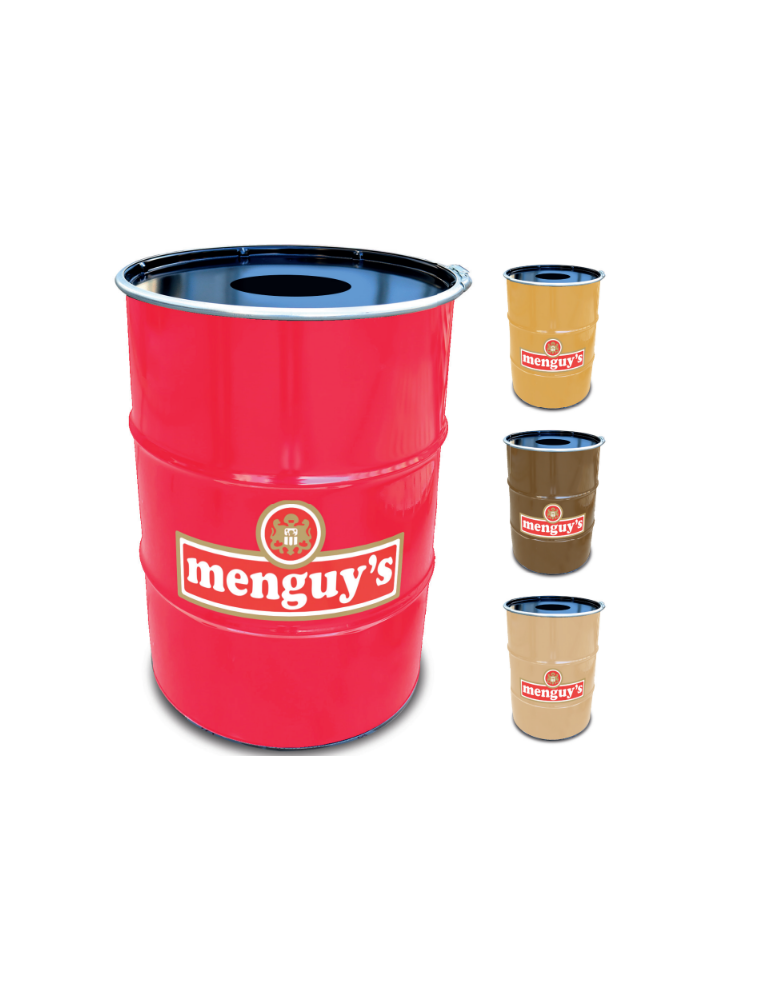 Baril avec un couvercle percé coloré avec impression