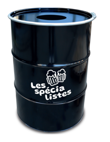 Baril cendrier Noir publicitaire