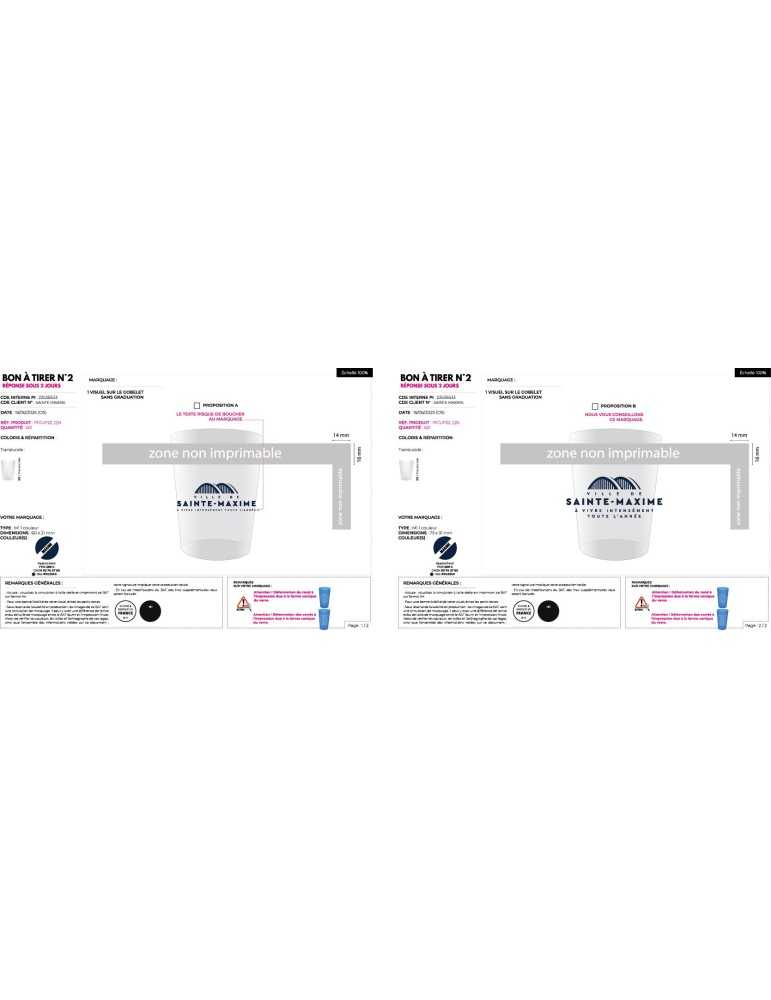 Verre gobelet réutilisable personnalisable pas cher