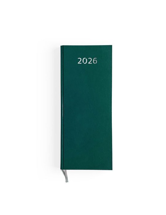 AGENDA DE CAISSE 2026 - DOS CARRE COUSU COLLE EMBOITE - 137 x 335 mm - COUVERTURE BORDEAUX - TRANSFERT A CHAUD