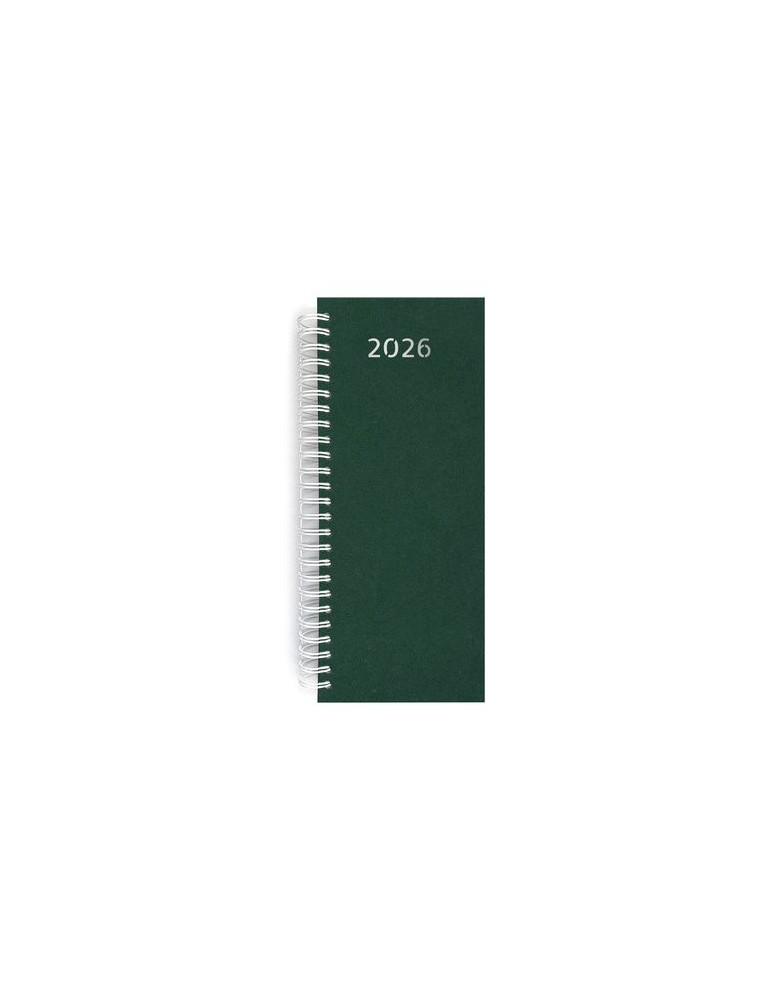 AGENDA DE CAISSE 2026 - DOS CARRE COUSU COLLE EMBOITE - 137 x 335 mm - COUVERTURE BORDEAUX - TRANSFERT A CHAUD