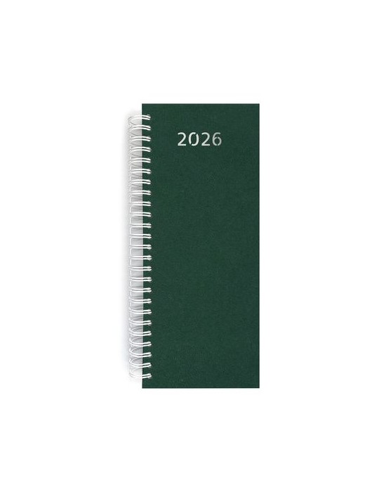 AGENDA DE CAISSE 2026 - DOS CARRE COUSU COLLE EMBOITE - 137 x 335 mm - COUVERTURE BORDEAUX - TRANSFERT A CHAUD