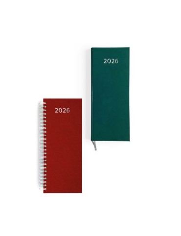 AGENDA DE CAISSE 2026 - DOS CARRE COUSU COLLE EMBOITE - 137 x 335 mm - COUVERTURE BORDEAUX - TRANSFERT A CHAUD 2