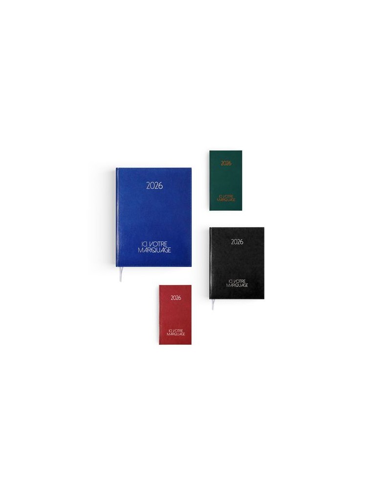 AGENDA EMBOITE PARIS 2026 - MINI 90 x 165 mm - COUVERTURE NOIRE - SANS MARQUAGE