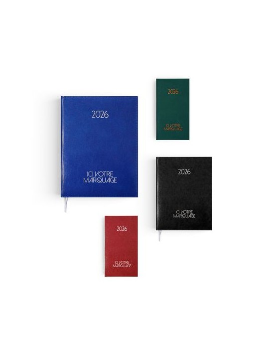 AGENDA EMBOITE PARIS 2026 - MINI 90 x 165 mm - COUVERTURE NOIRE - SANS MARQUAGE
