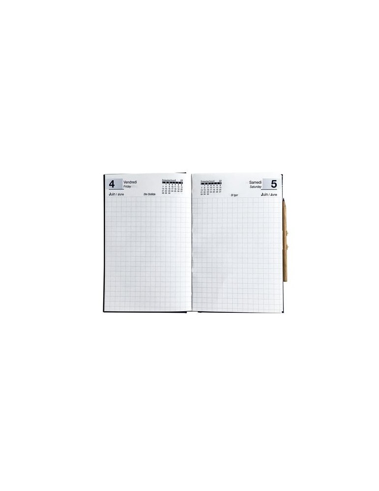 AGENDA DE CHANTIER 2026 - 90 x 140 mm - COUVERTURE BORDEAUX SANS MARQUAGE - ELASTIQUE DE FERMETURE - CRAYON ET PORTE CRAYON