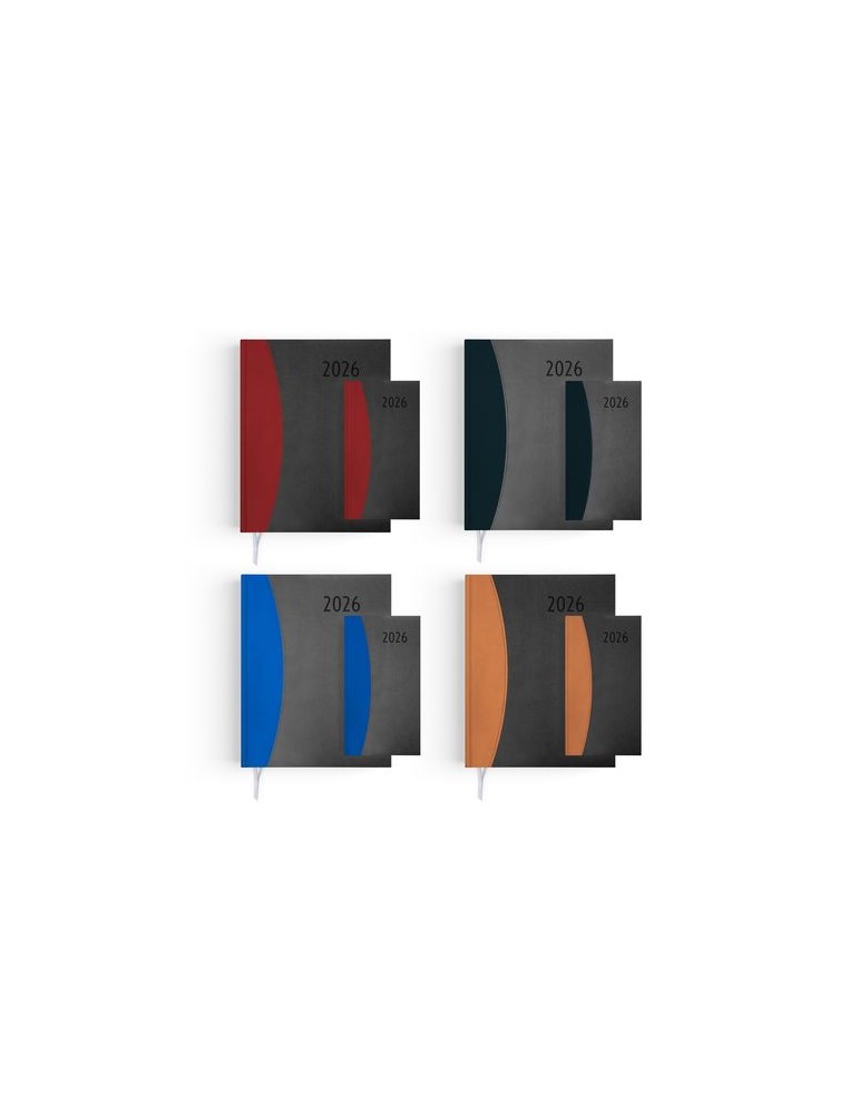 AGENDA EMBOITE PRESTIGE 2026 - MINI 90 x 165 mm - COUVERTURE ANTHRACITE - SANS MARQUAGE