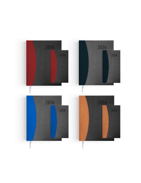 AGENDA EMBOITE PRESTIGE 2026 - MINI 90 x 165 mm - COUVERTURE ANTHRACITE - SANS MARQUAGE