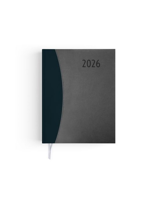 AGENDA EMBOITE PRESTIGE 2026 - MINI 90 x 165 mm - COUVERTURE ANTHRACITE - SANS MARQUAGE